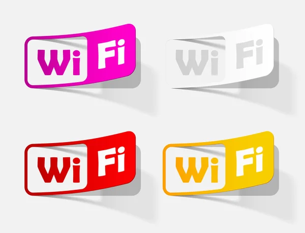 Serbest bölge wi-fi, sticker — Stok Vektör