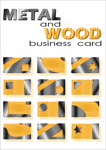 Metal and wood of business card — Stock Vector
