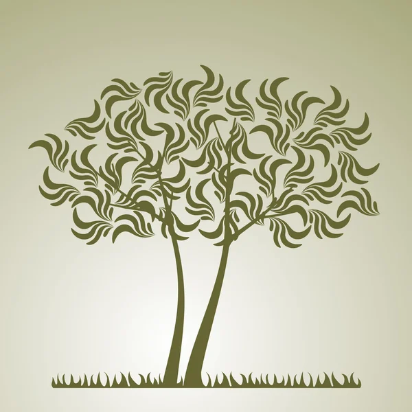 Sfondo con un albero — Vettoriale Stock