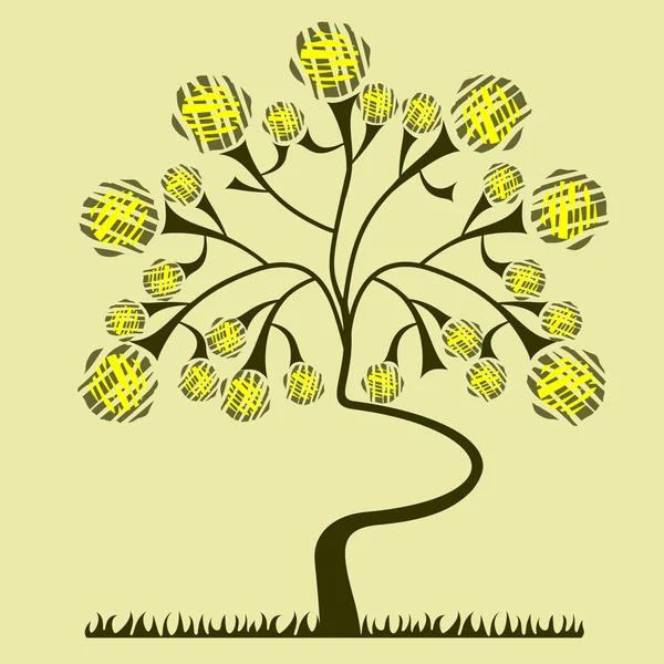 Fondo con un árbol — Vector de stock