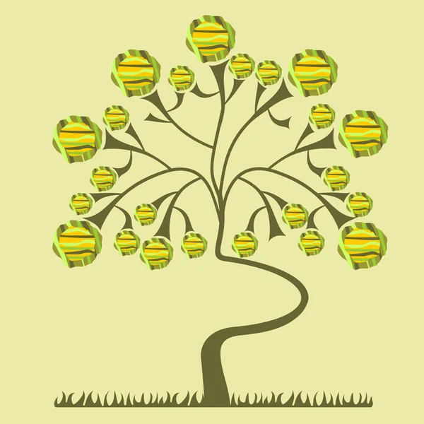 Arrière-plan avec un arbre — Image vectorielle