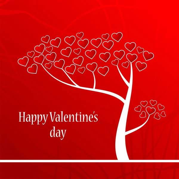 San Valentino sfondo con un albero d'amore — Vettoriale Stock