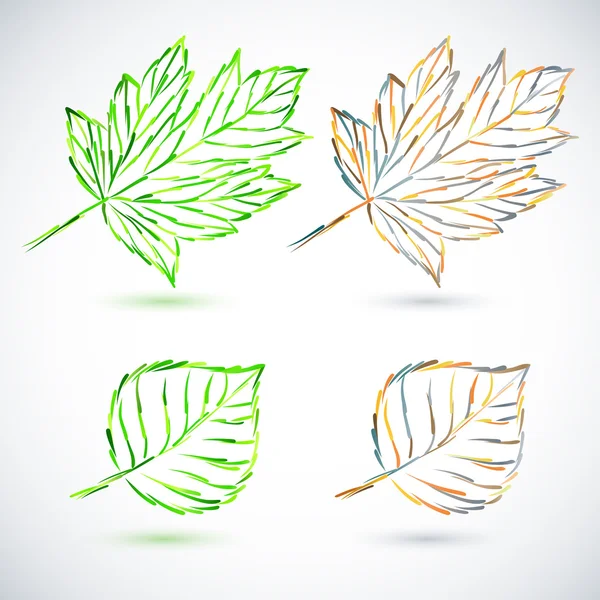 Set feuilles d'automne — Image vectorielle