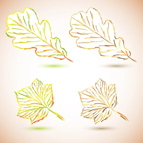 Set feuilles d'automne — Image vectorielle