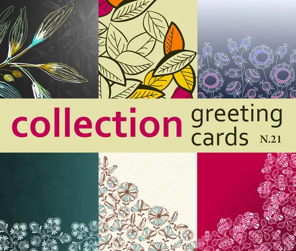 Collection greeting cards — Stock Vector