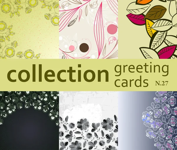 Collection greeting cards — Stock Vector