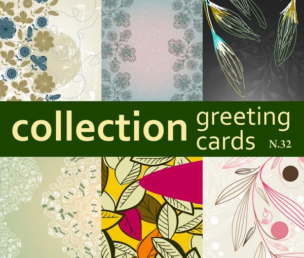 Collection cartes de vœux — Image vectorielle