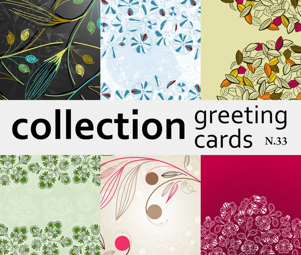 Collection greeting cards — Stock Vector