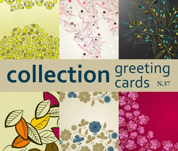 Collection cartes de vœux — Image vectorielle
