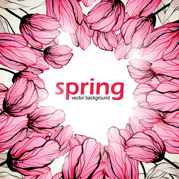 Spring flowers background — Stock Vector