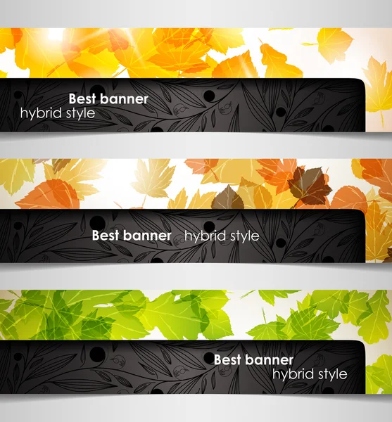 Autumn leaf banner — Stock Vector