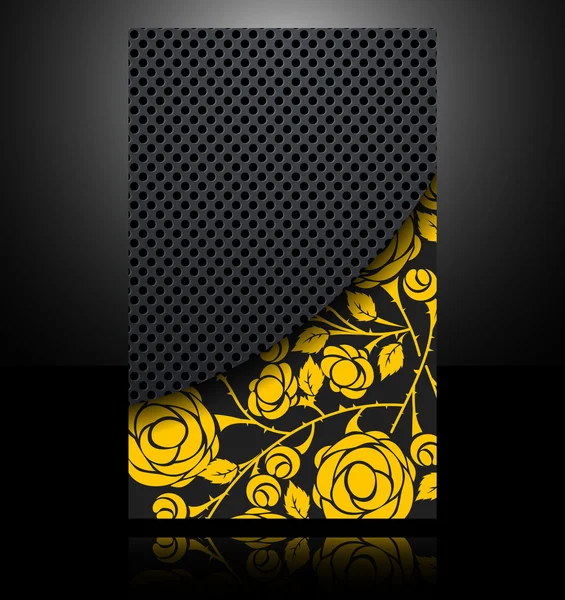 Folheto banner do cartão flor de metal estilo de fundo abstrato —  Vetores de Stock