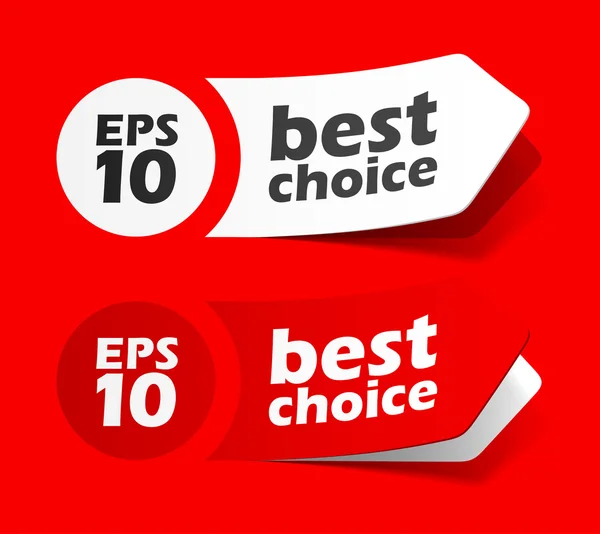 Sticker meilleur choix étiquette rouge ensemble — Image vectorielle