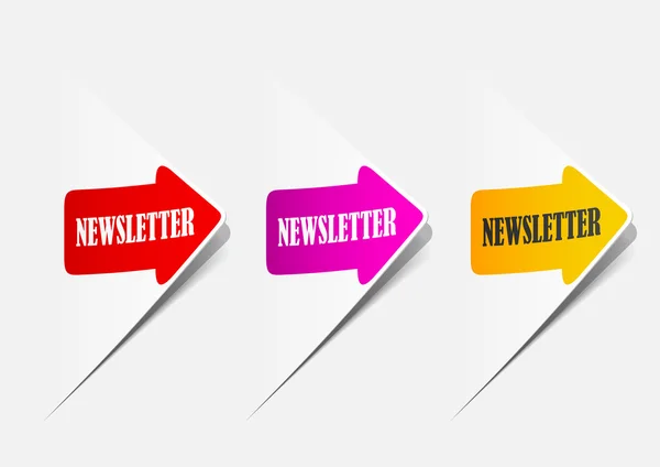 Newsletter, elementos de diseño realistas — Vector de stock