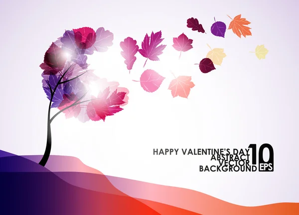 Valentine tree, abstract background — Stock Vector