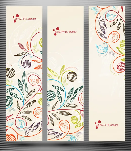 Banner con motivo floreale — Vettoriale Stock