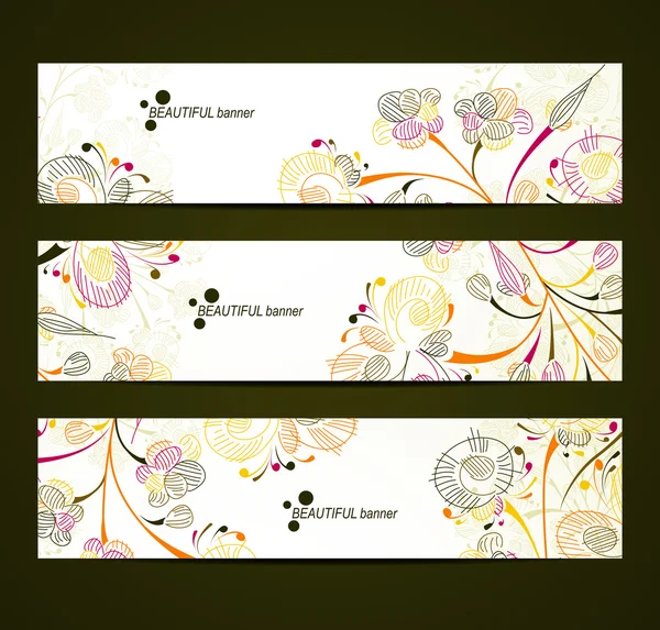 Banner con motivo floreale — Vettoriale Stock