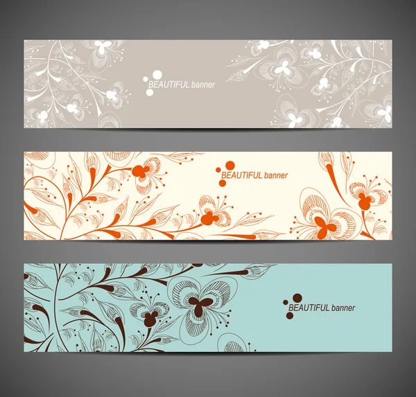 Banner con motivo floreale — Vettoriale Stock