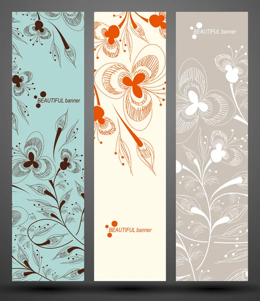 Banner med blommönster — Stock vektor