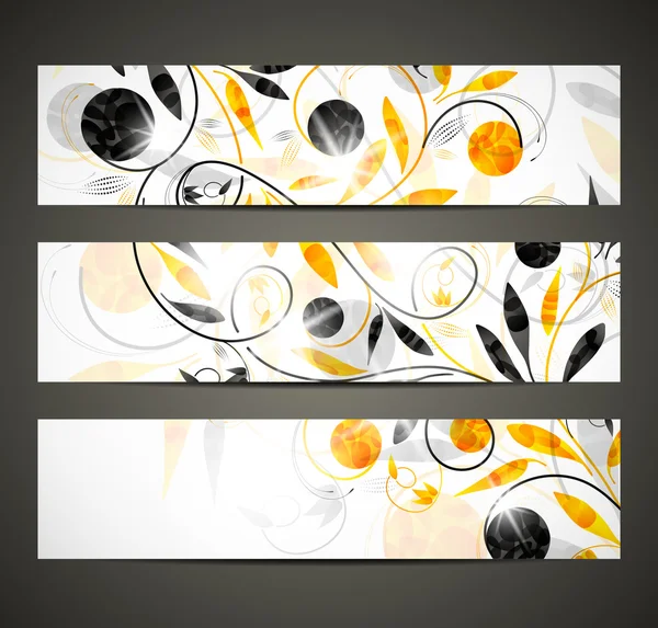 Banner con patrón floral — Vector de stock