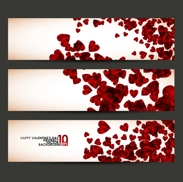 Banner con corazones de San Valentín — Archivo Imágenes Vectoriales