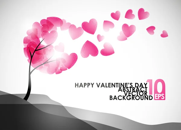 Valentine tree, abstract background — Stock Vector