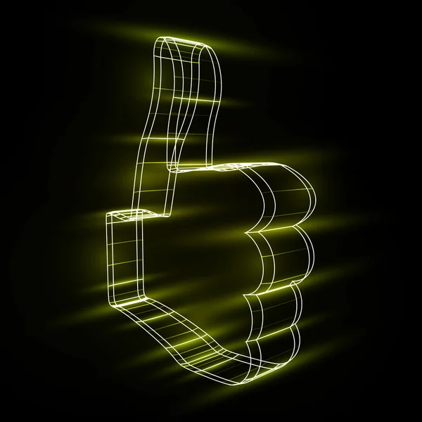 Símbolo abstrato de LIKE no estilo 3D — Vetor de Stock