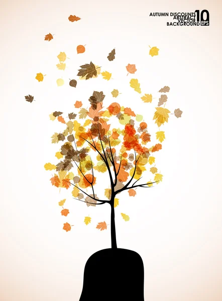 Herfst boom achtergrond — Stockvector
