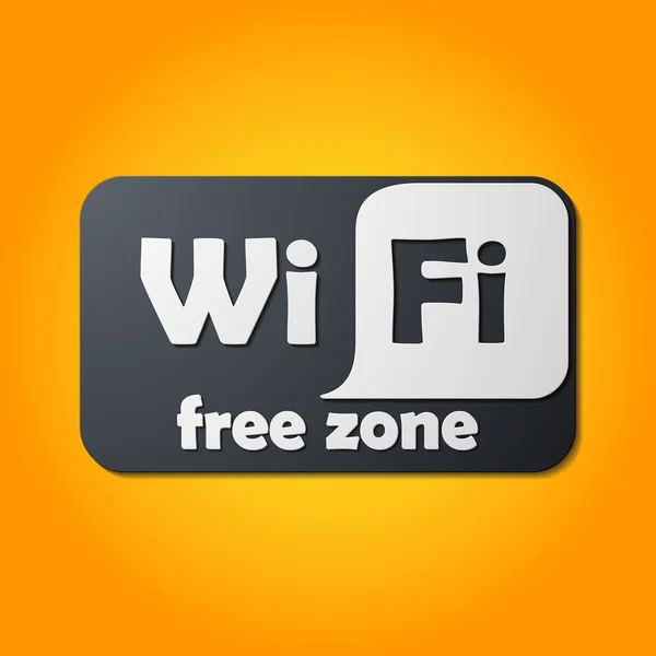 Free Zone wi-fi, adesivo — Vettoriale Stock