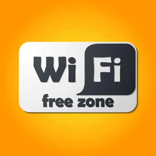 Zona franca wi-fi, adesivo —  Vetores de Stock