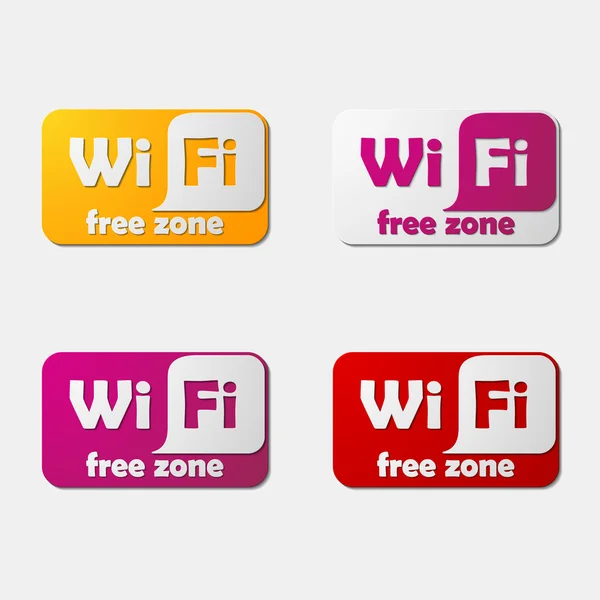 Serbest bölge wi-fi, sticker — Stok Vektör