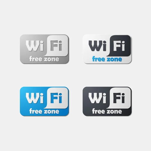 Free Zone wi-fi, klistermærke – Stock-vektor