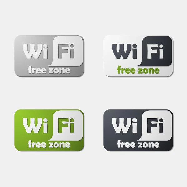Serbest bölge wi-fi, sticker — Stok Vektör
