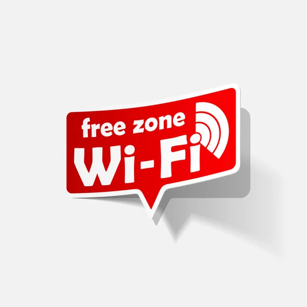 Free Zone wi-fi, adesivo — Vettoriale Stock