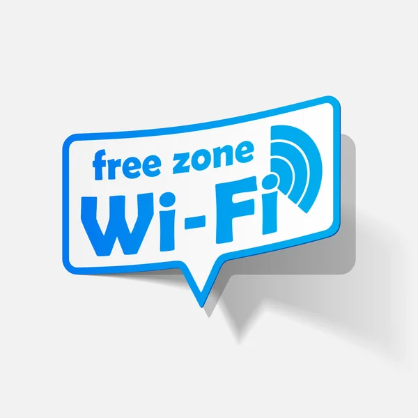 Serbest bölge wi-fi, sticker — Stok Vektör