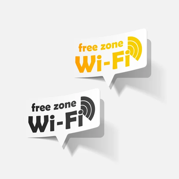 Zona franca wi-fi, adesivo — Vetor de Stock