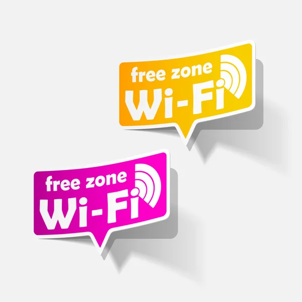 Serbest bölge wi-fi, sticker — Stok Vektör