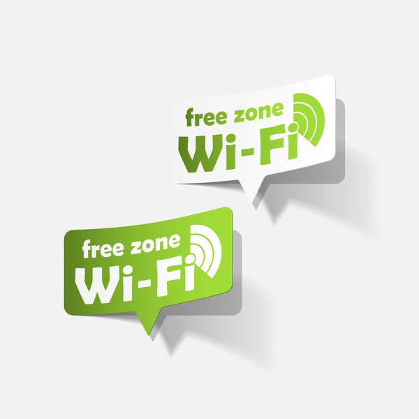 Serbest bölge wi-fi, sticker — Stok Vektör