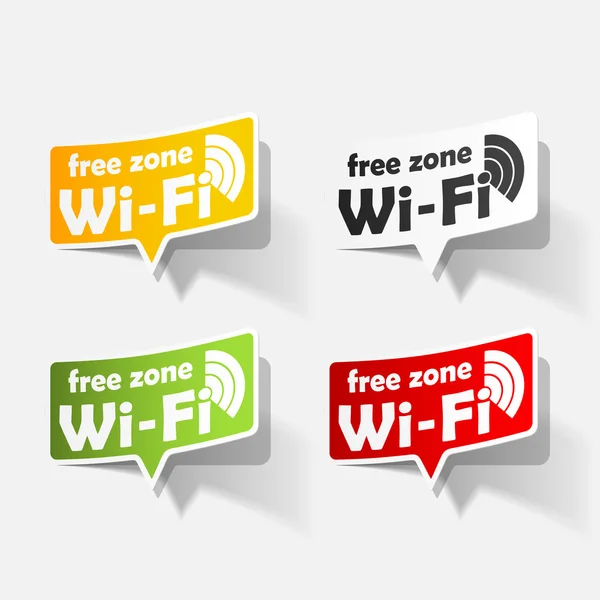 Vrije zone wi-fi, sticker — Stockvector