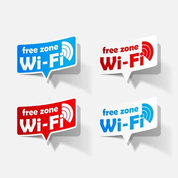 Free Zone wi-fi, adesivo — Vettoriale Stock