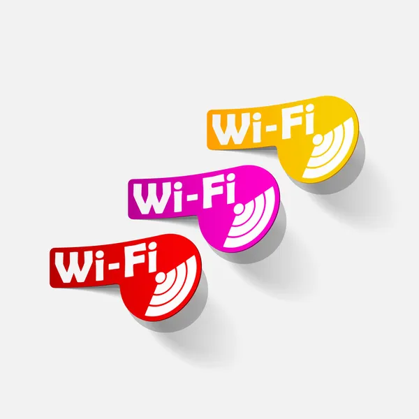 Serbest bölge wi-fi, sticker — Stok Vektör