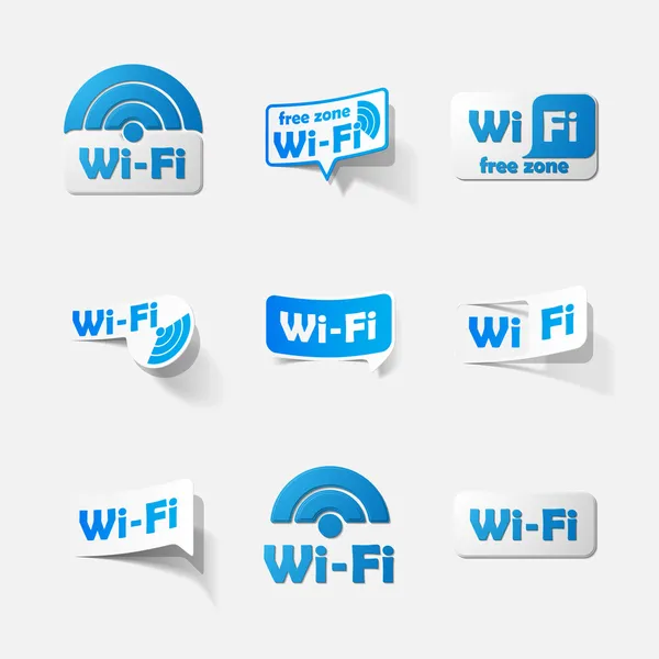 フリーゾーンの wi-fi、ステッカー — ストックベクタ