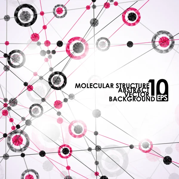 Estructura molecular, fondo abstracto — Vector de stock