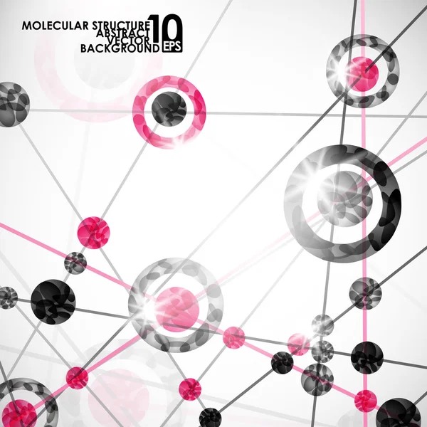 Estructura molecular, fondo abstracto — Vector de stock