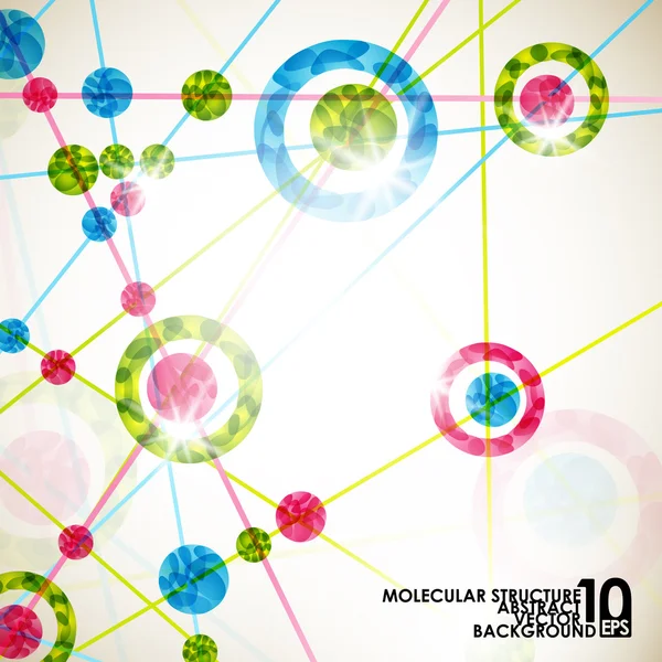 Moleculaire structuur, abstracte achtergrond — Stockvector