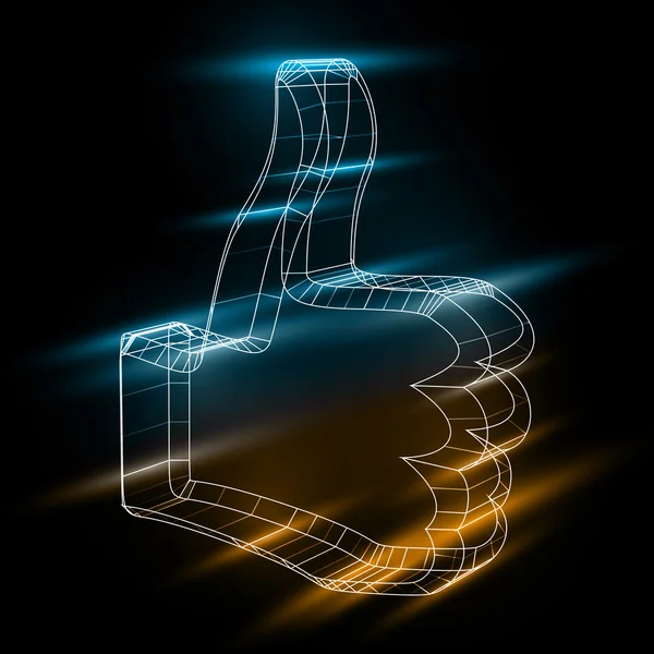 Símbolo abstrato de LIKE no estilo 3D — Vetor de Stock