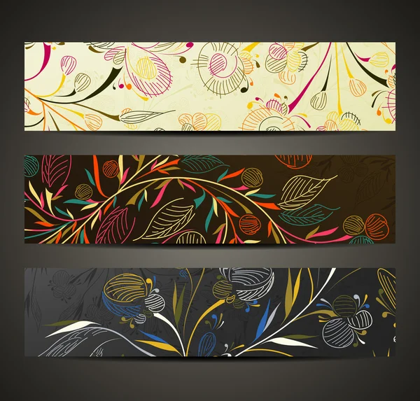 Banner met bloemmotief — Stockvector