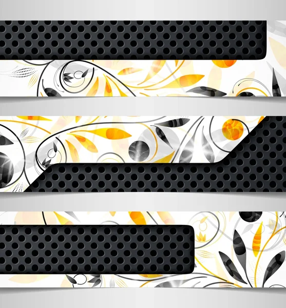 Banner com padrão floral —  Vetores de Stock