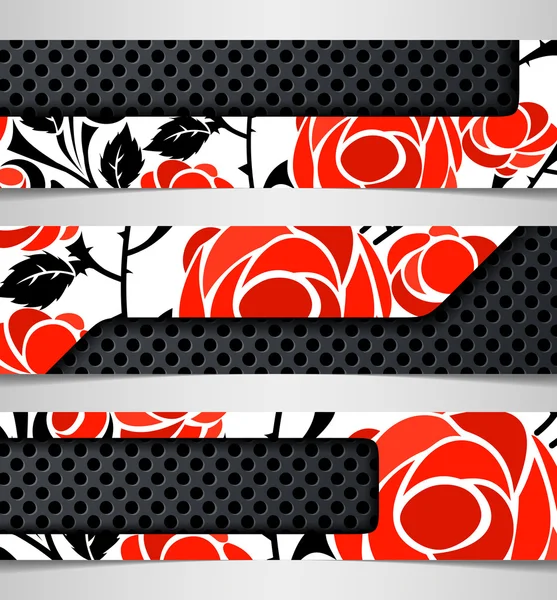 Banner mit Blumenmuster — Stockvektor