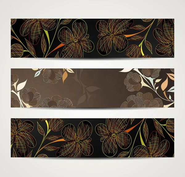 Banner com padrão floral — Vetor de Stock